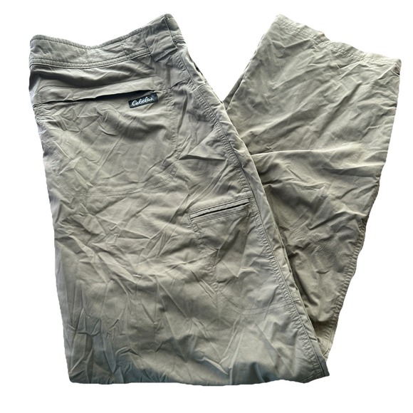 Cabela's Other - Cabelas Men's 38x30 Beige Nylon Hiking Utility Pants 29" Inseam Zipper Pockets